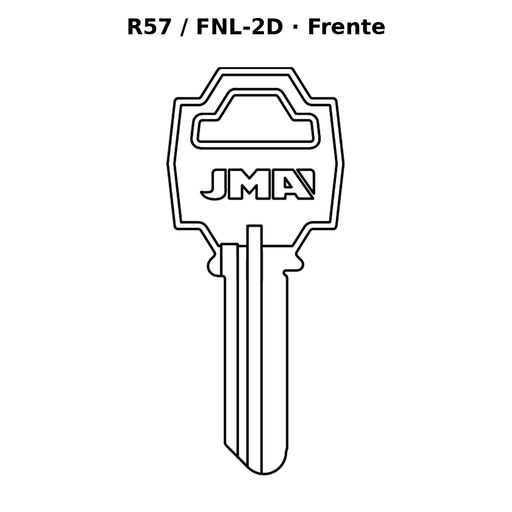Llave en blanco R57 / FNL-2D - frente