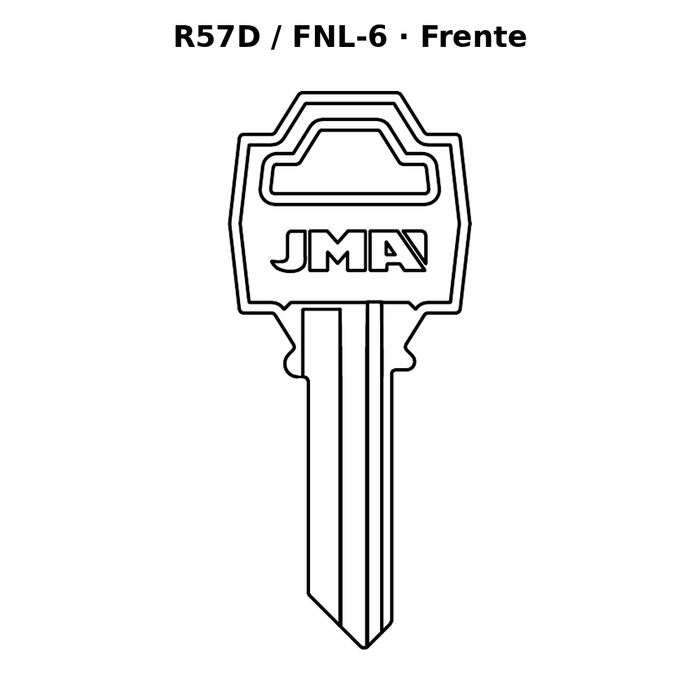 Llave en blanco R57D / FNL-6 - frente