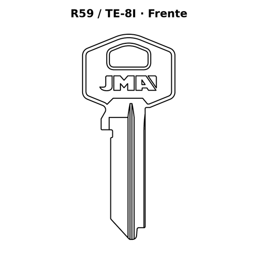 Llave en blanco R59 / TE-8I - frente