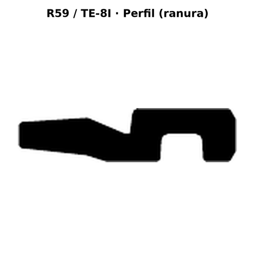 Llave en blanco R59 / TE-8I - perfil (ranura)