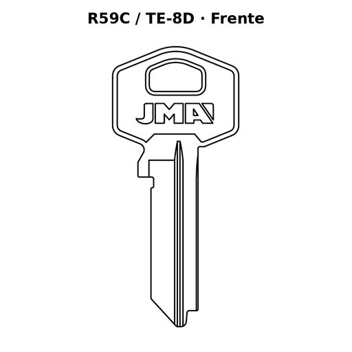 Llave en blanco R59C / TE-8D - frente