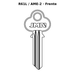 Llave en blanco R61L / AME-2 - frente
