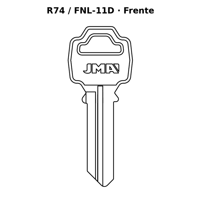 Llave en blanco R74 / FNL-11D - frente