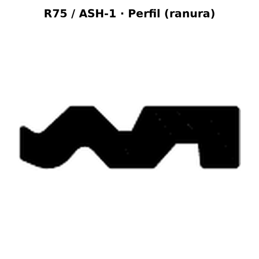 Llave en blanco R75 / ASH-1 - perfil (ranura)