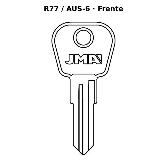 Llave en blanco R77 / AUS-6 - frente