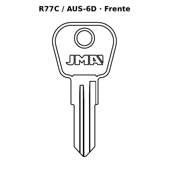 Llave en blanco R77C / AUS-6D - frente