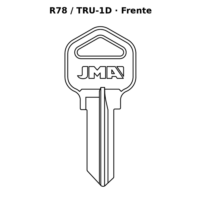 Llave en blanco R78 / TRU-1D - frente