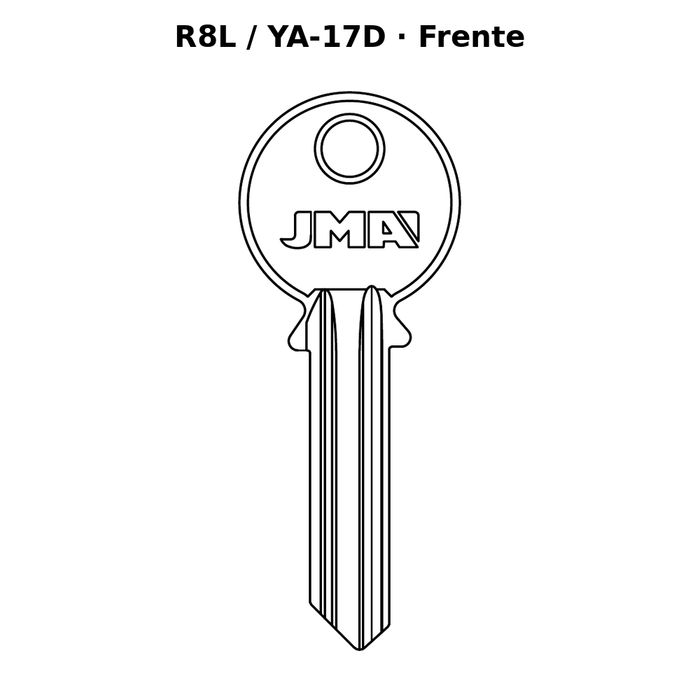 Llave en blanco R8L / YA-17D - frente