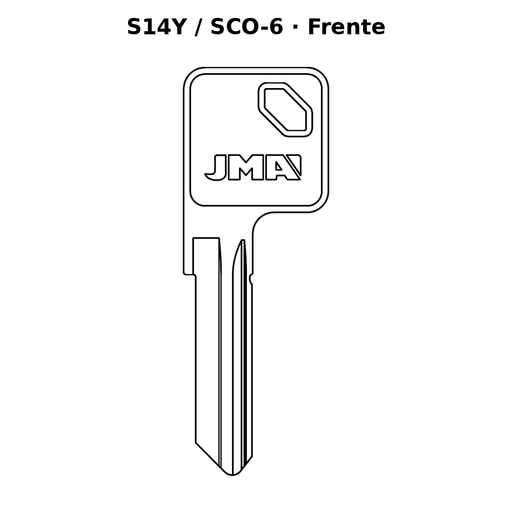 Llave en blanco S14Y / SCO-6 - frente