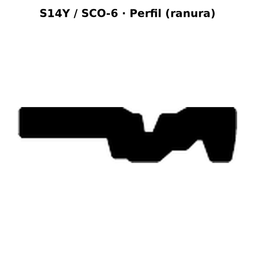 Llave en blanco S14Y / SCO-6 - perfil (ranura)