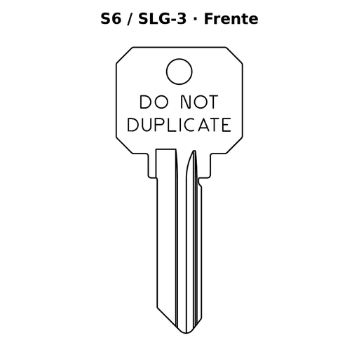 Llave en blanco S6 / SLG-3 - frente