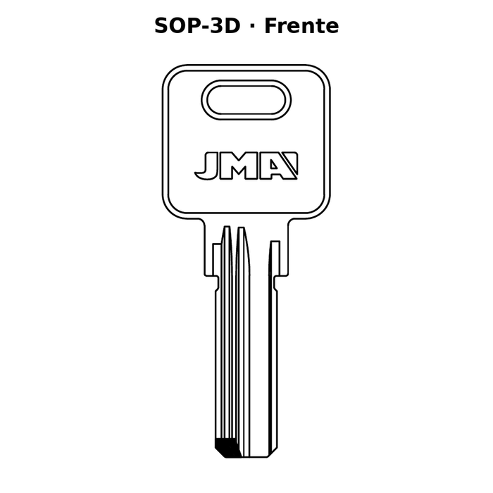 Llave en blanco SOP-3D - frente