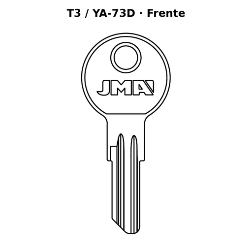 Llave en blanco T3 / YA-73D - frente