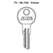 Llave en blanco T3 / YA-73D - frente