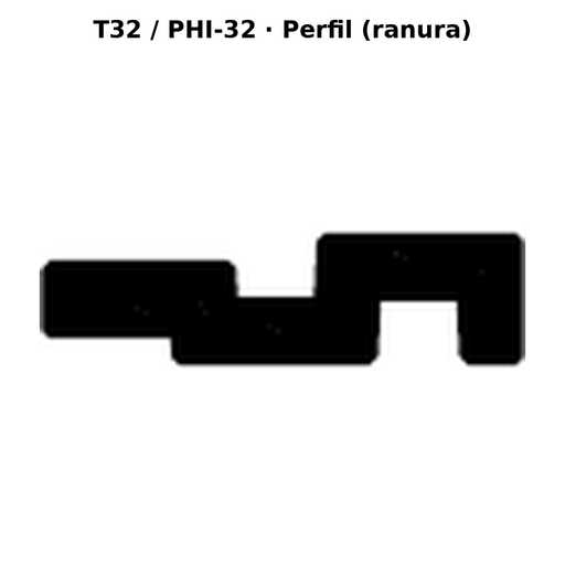 Llave en blanco T32 / PHI-32 - perfil (ranura)