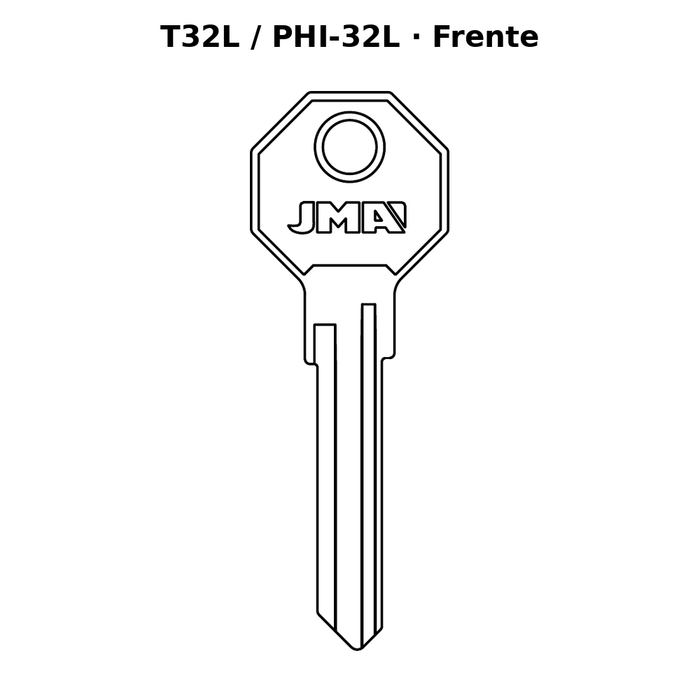 Llave en blanco T32L / PHI-32L - frente