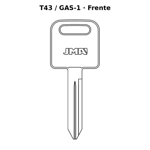 Llave en blanco T43 / GAS-1 - frente
