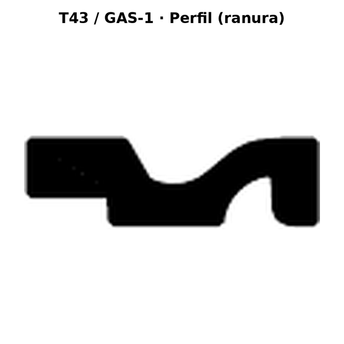 Llave en blanco T43 / GAS-1 - perfil (ranura)