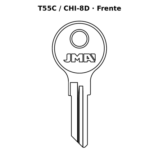 Llave en blanco T55C / CHI-8D - frente