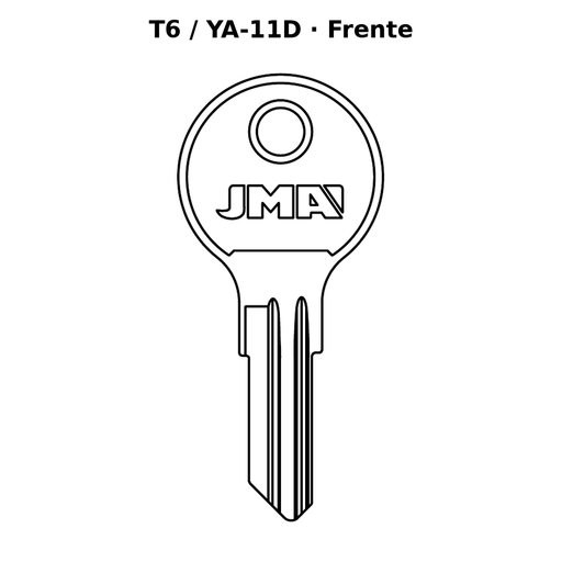 Llave en blanco T6 / YA-11D - frente