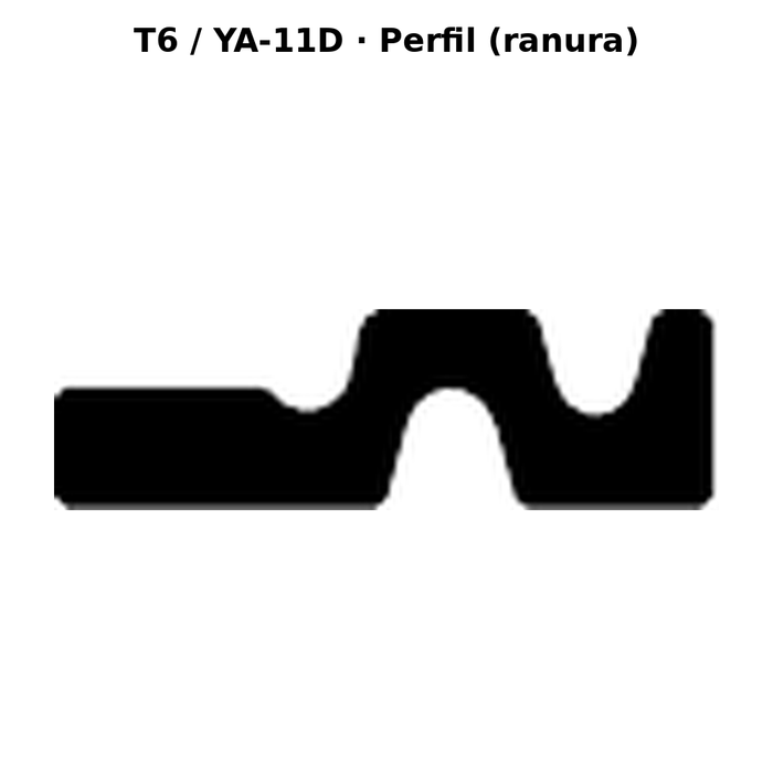 Llave en blanco T6 / YA-11D - perfil (ranura)