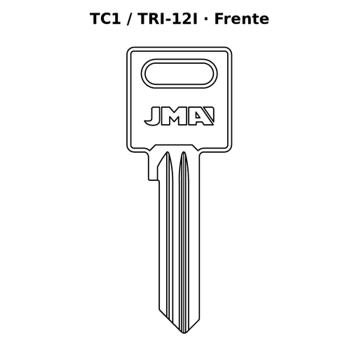 Llave en blanco TC1 / TRI-12I - frente
