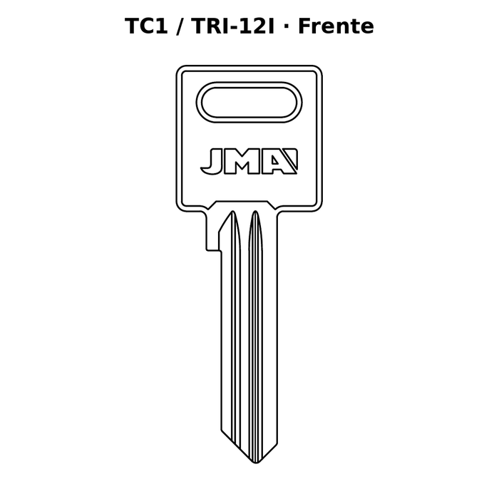 Llave en blanco TC1 / TRI-12I - frente