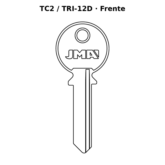 Llave en blanco TC2 / TRI-12D - frente