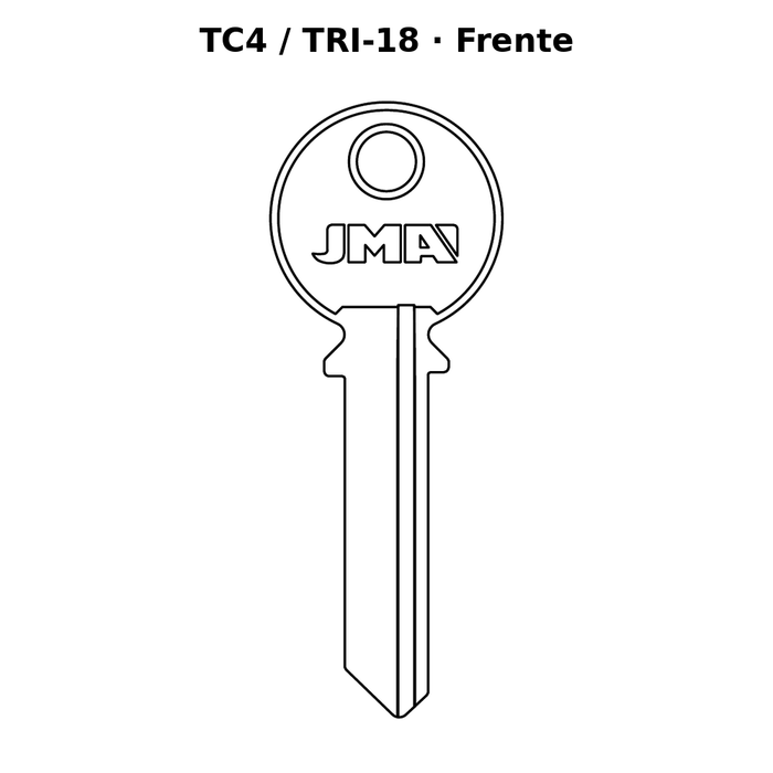 Llave en blanco TC4 / TRI-18 - frente