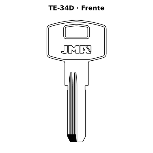 Llave en blanco TE-34D - frente