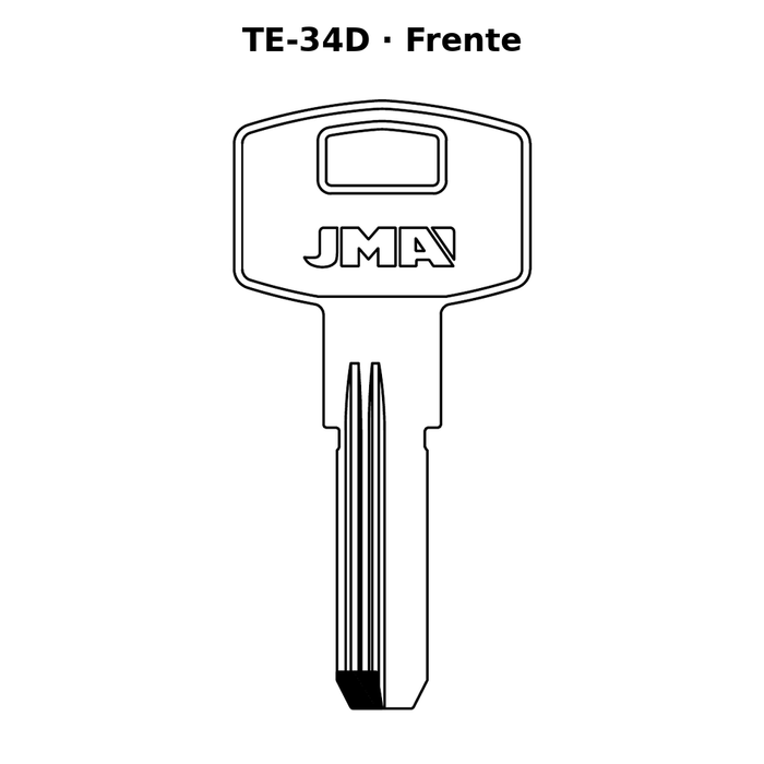 Llave en blanco TE-34D - frente