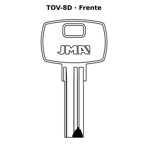 Llave en blanco TOV-8D - frente
