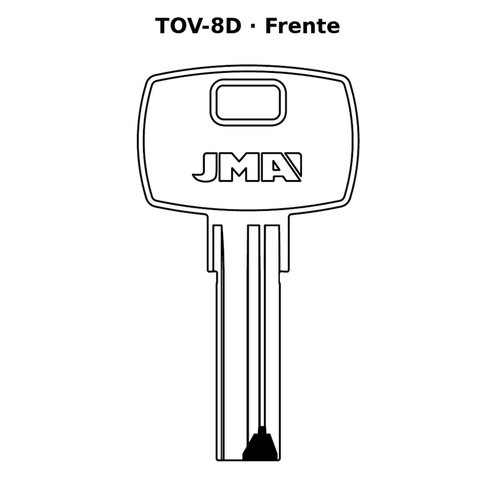 Llave en blanco TOV-8D - frente