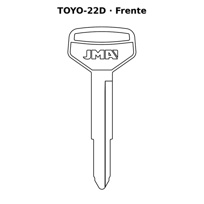 Llave en blanco TOYO-22D - frente