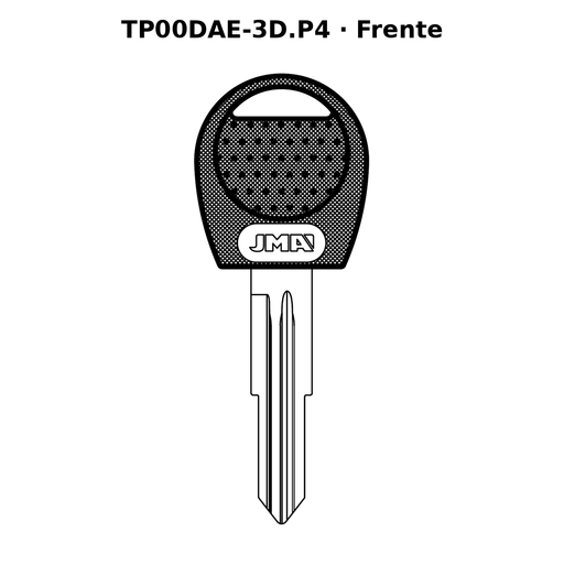 Llave en blanco TP00DAE-3D.P4 - frente