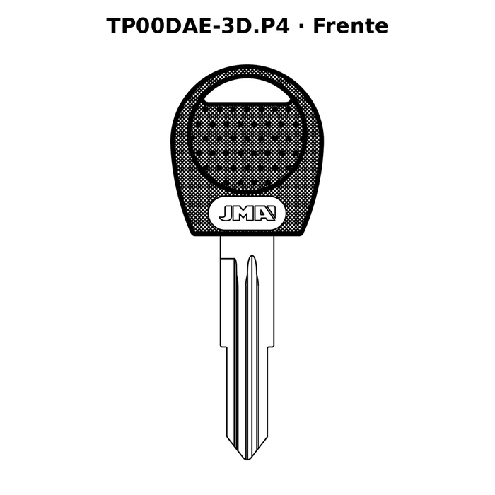 Llave en blanco TP00DAE-3D.P4 - frente