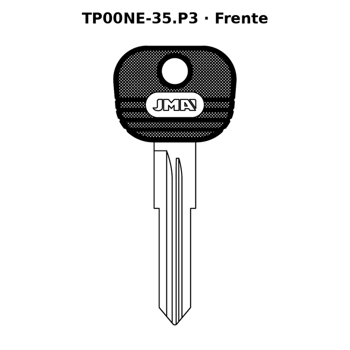 Llave en blanco TP00NE-35.P3 - frente