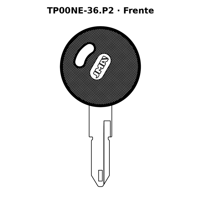 Llave en blanco TP00NE-36.P2 - frente