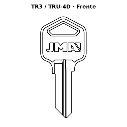Llave en blanco TR3 / TRU-4D - frente