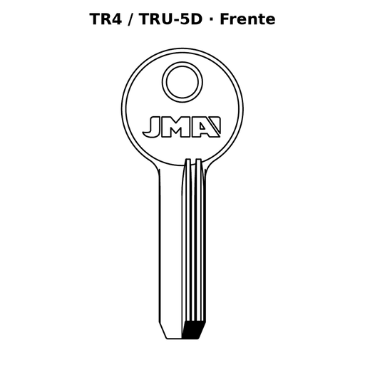 Llave en blanco TR4 / TRU-5D - frente