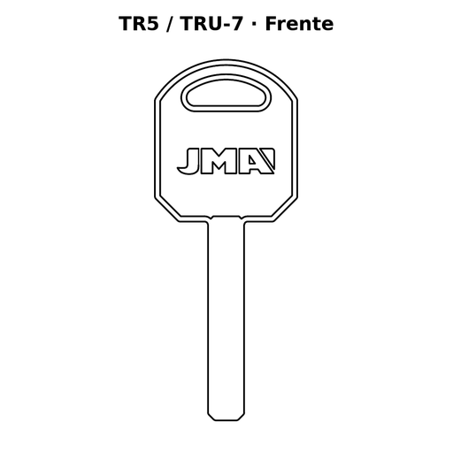 Llave en blanco TR5 / TRU-7 - frente
