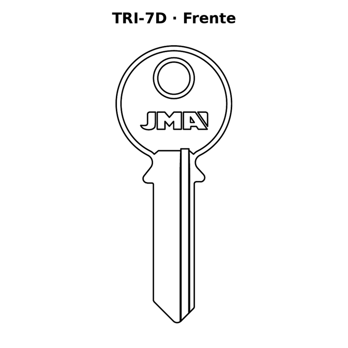 Llave en blanco TRI-7D - frente