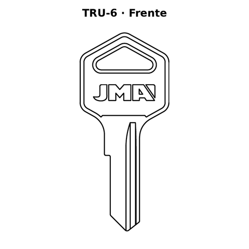 Llave en blanco TRU-6 - frente