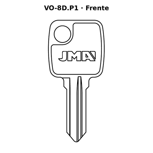 Llave en blanco VO-8D.P1 - frente