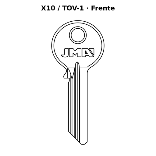 Llave en blanco X10 / TOV-1 - frente