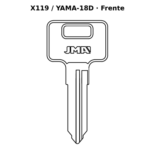 Llave en blanco X119 / YAMA-18D - frente