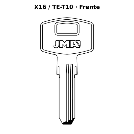 Llave en blanco X16 / TE-T10 - frente