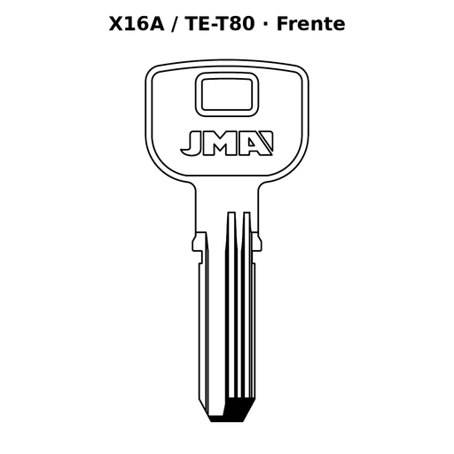 Llave en blanco X16A / TE-T80 - frente