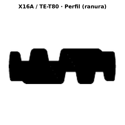 Llave en blanco X16A / TE-T80 - perfil (ranura)