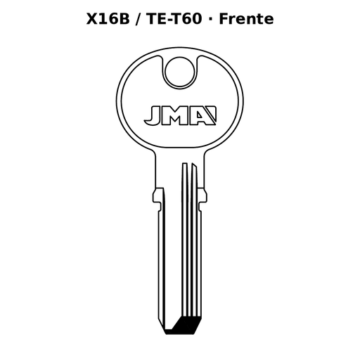 Llave en blanco X16B / TE-T60 - frente